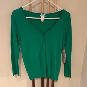 NWT Green button sweater